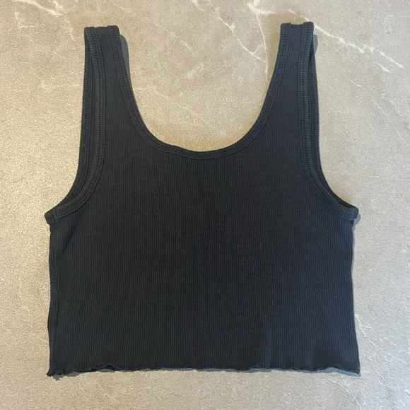 American Eagle Outfitters Navy Sleeveless Crop Tank Top - Picture 3 of 3